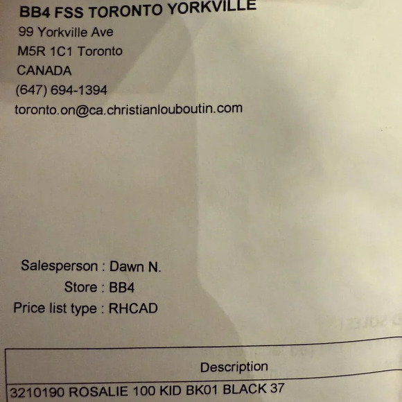 AUTHENTIC Black Rosalie 100mm, Christian Louboutin, Size 37  (Not For Bundle) - Picture 10 of 12
